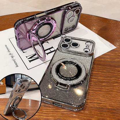 Plating Diamond Glitter Stand Case