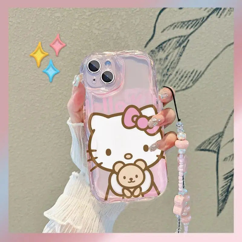 Sanrio Kuromi Hello Kitty Hand Chain Phone Case