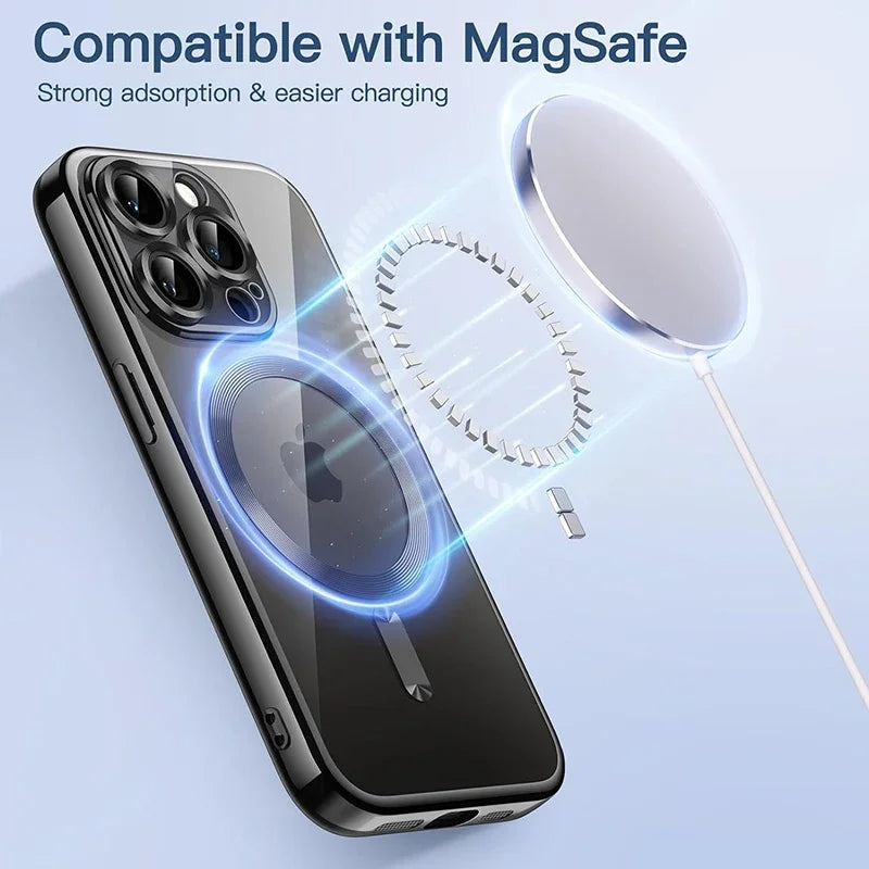Magnetic Clear Plating Phone Case