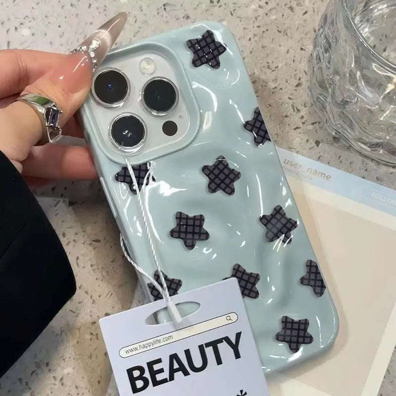 Cartoon Checkered Star Phone Case