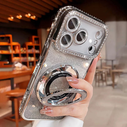 Plating Diamond Glitter Stand Case