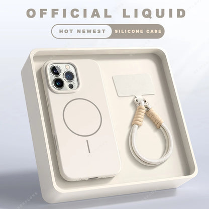 Magnetic Silicone Magsafe Case with Lanyard