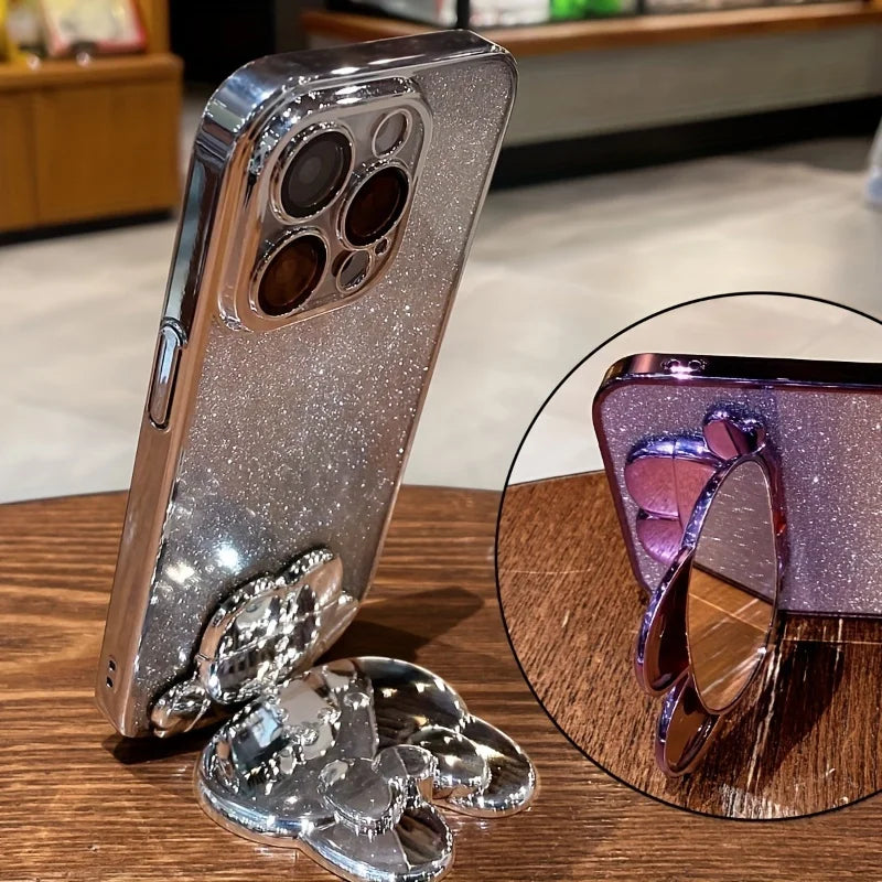 Glitter Rabbit Mirror iPhone Case