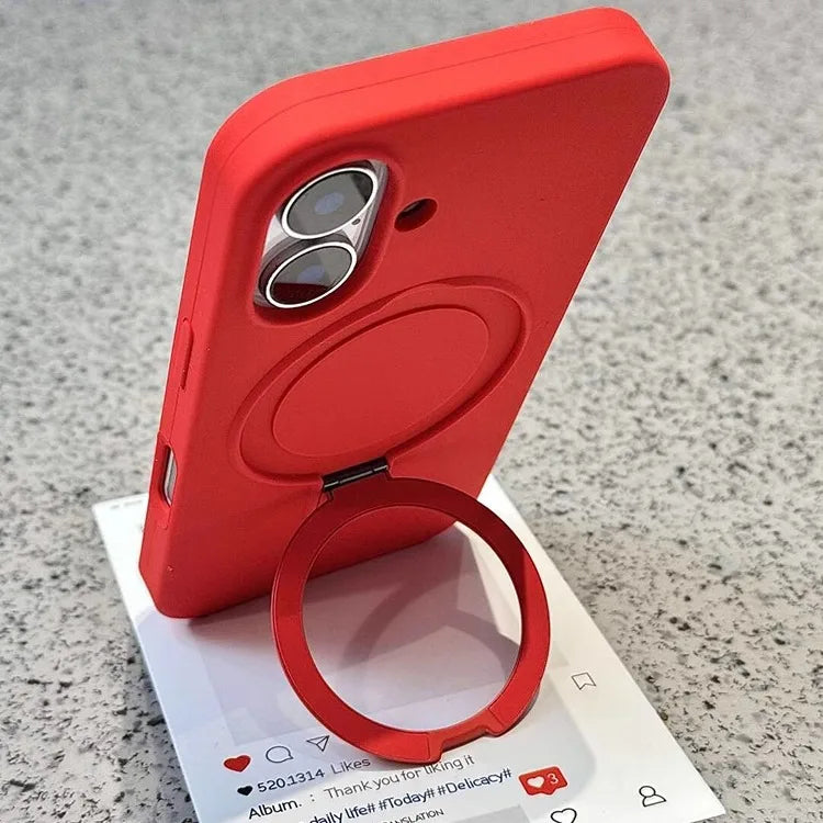 Liquid Silicone Magnetic Ring Holder Phone Case