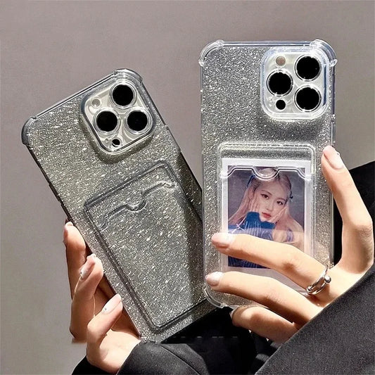 Glitter Card Holder Wallet Phone Case