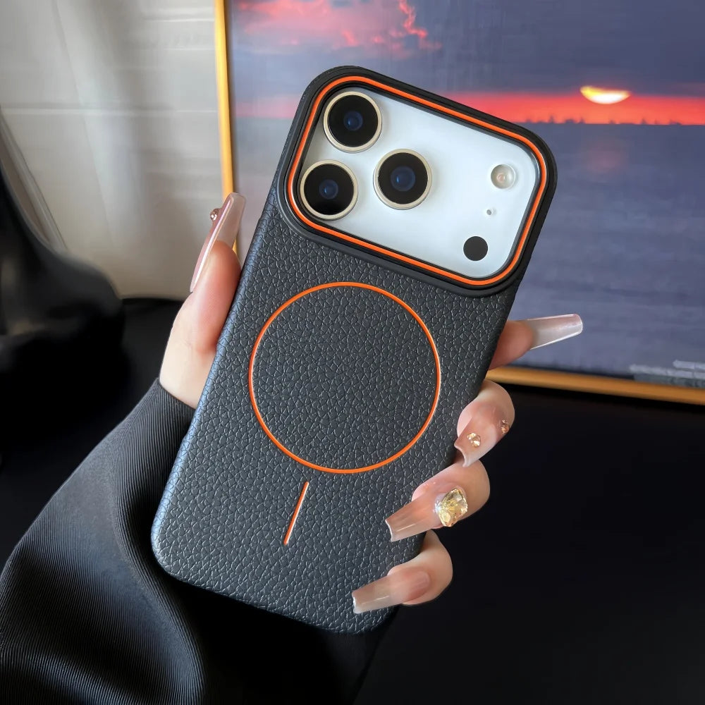 Lichee Pattern Magnetic Case
