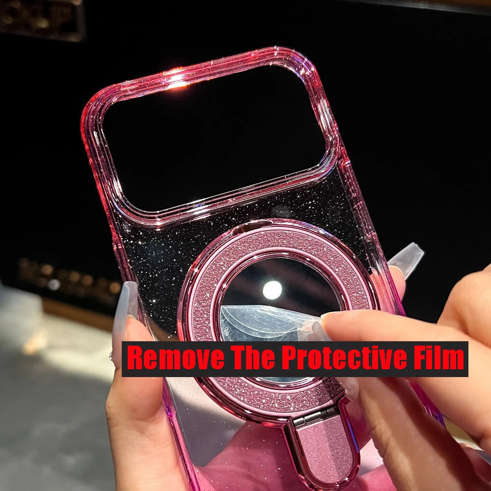 Glitter Gradient Clear Phone Case