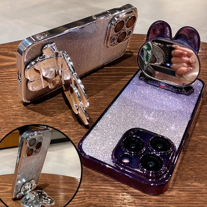 Glitter Rabbit Mirror iPhone Case