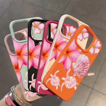 Pink Sea Turtle Flower Phone Case