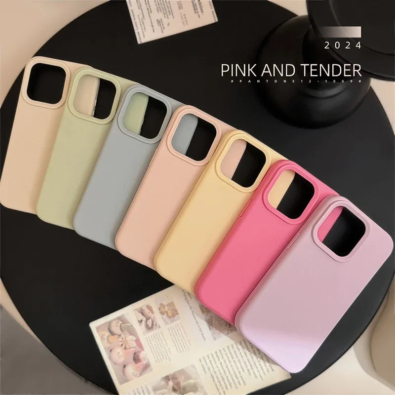 Solid Color Silicone Case For iPhone