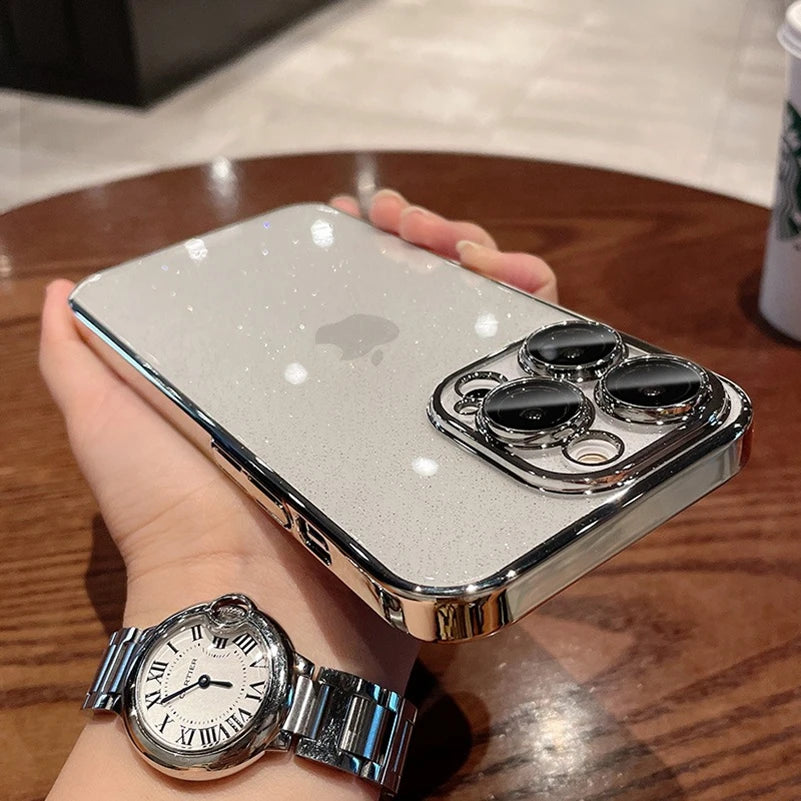 Glitter Transparent Plating Phone Case