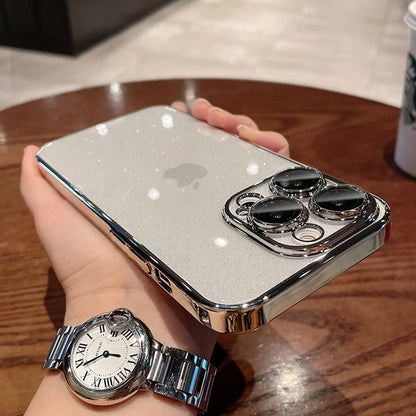 Glitter Transparent Plating Phone Case