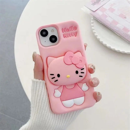Kuromi Kitty Stitch Head Phone Case for iPhone
