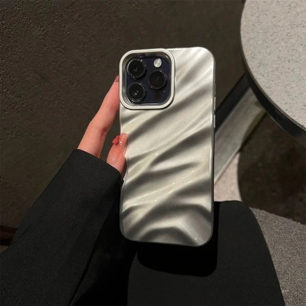 Electroplated 3D Wave Glossy TPU Phone Case