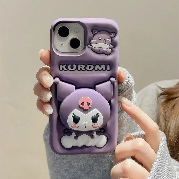 Kuromi Kitty Stitch Head Phone Case for iPhone