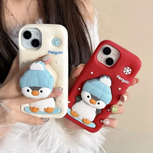 3D Cartoon Penguin Phone Case