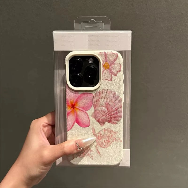 Pink Sea Turtle Flower Phone Case