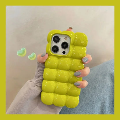 Cute 3D Block Lattice Silicone Case For iPhone
