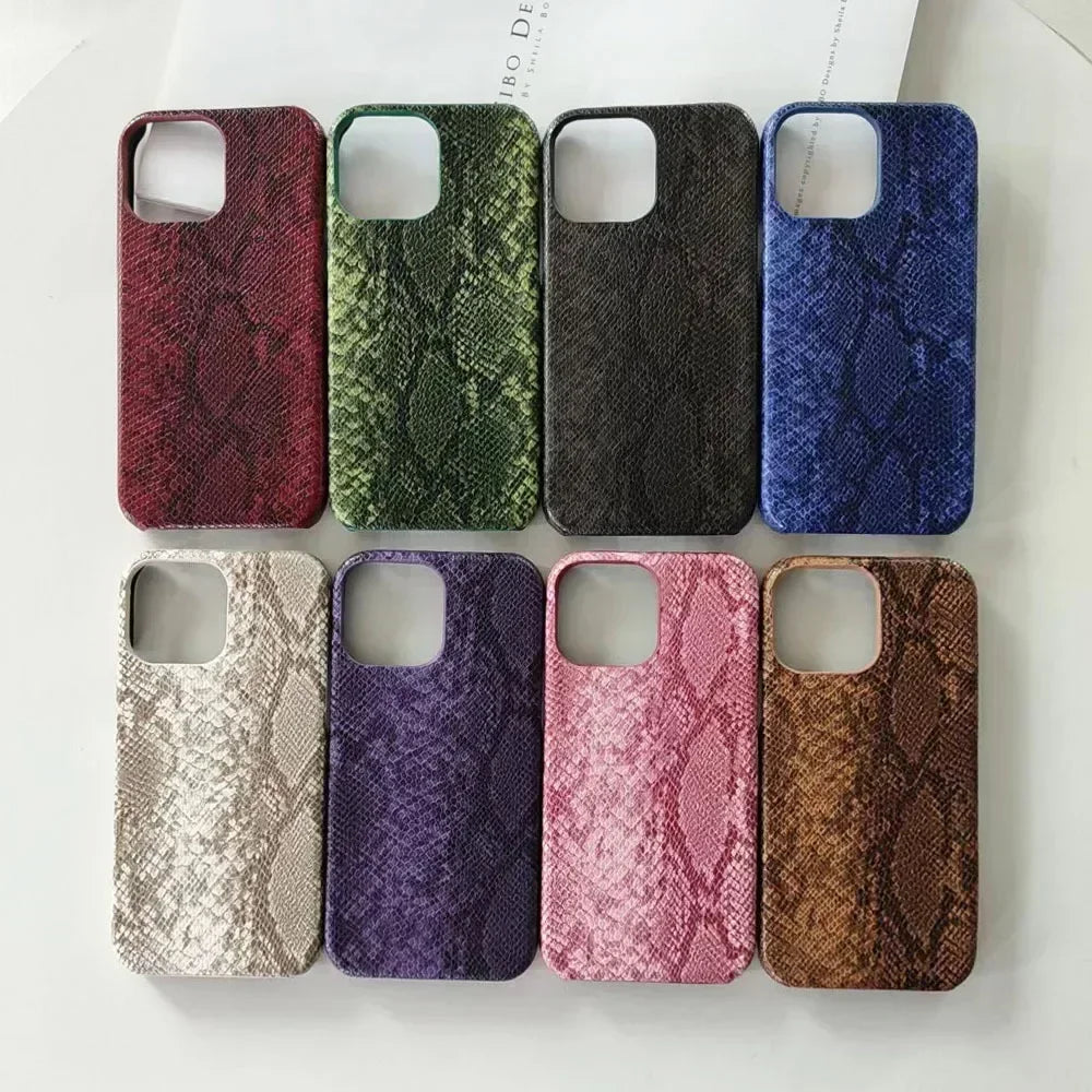 Python Pattern Leather Phone Case