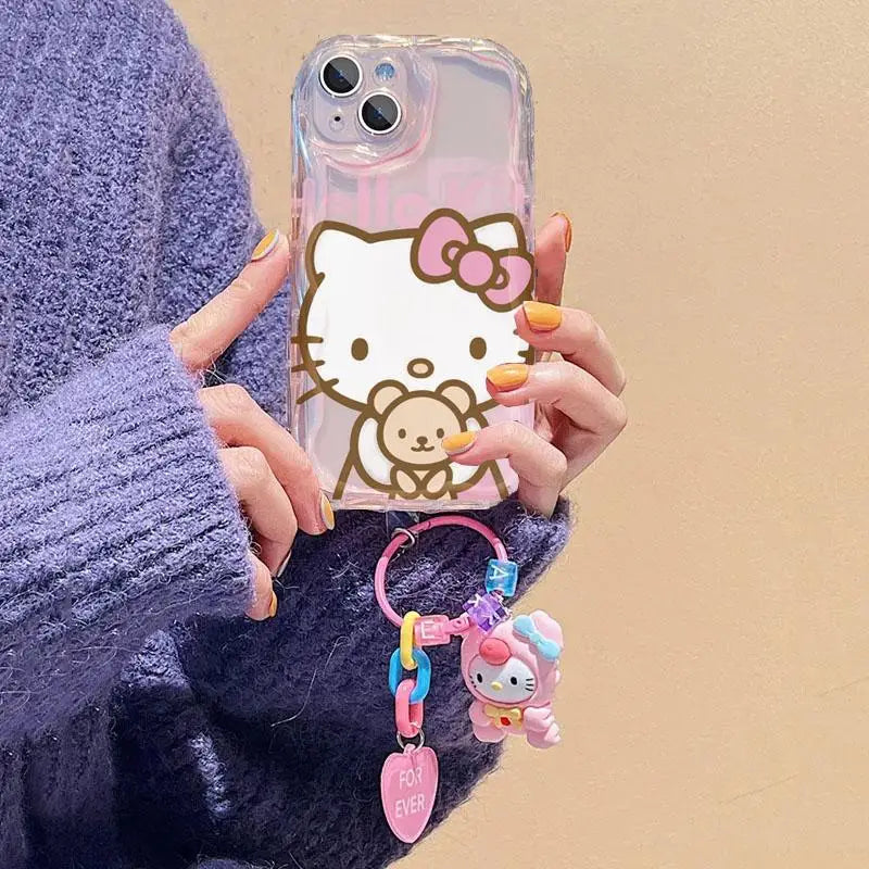 Sanrio Kuromi Hello Kitty Hand Chain Phone Case