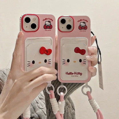 Hello Kitty Bowknot Card Holder Phone Case