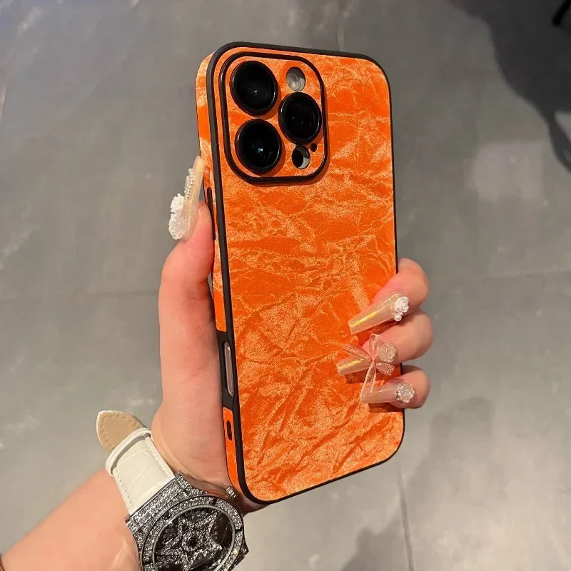 Leather Snow Mountain Pattern Phone Case