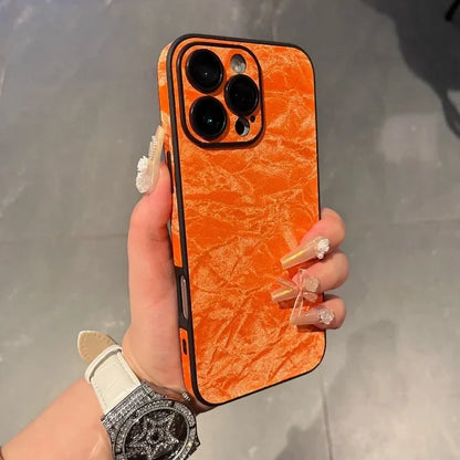 Leather Snow Mountain Pattern Phone Case