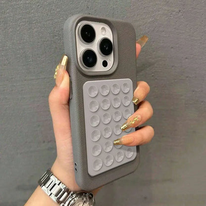 3D Suction Cup Litchi Pattern Case For iPhone