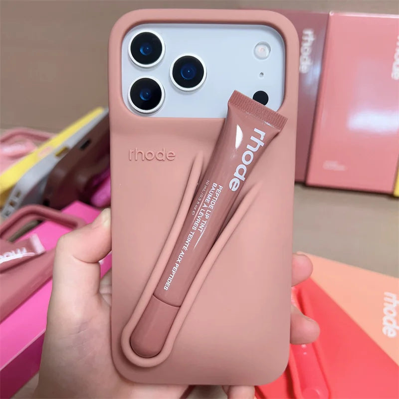 Rhode Phone Case Lip case Minimalist Solid Color Rhode Soft Silicone Phone Case