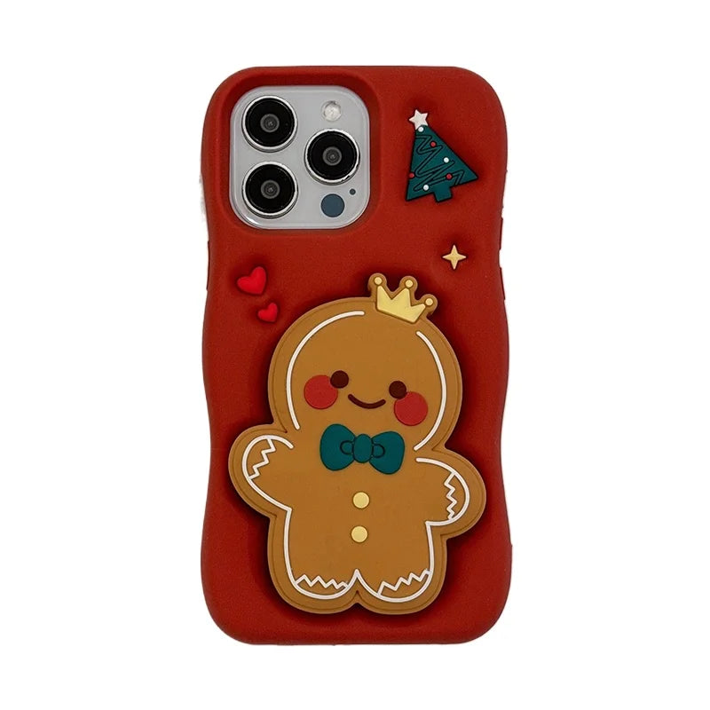 Red Christmas Gingerbread Man Phone Case
