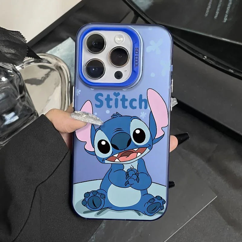 Stitch & Angel Lens Circle Phone Case
