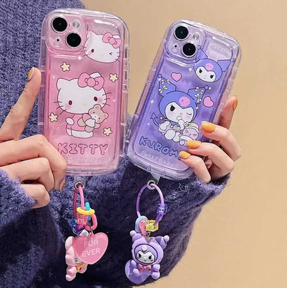 Hello Kitty Kuromi 3D Dog Chain Phone Case