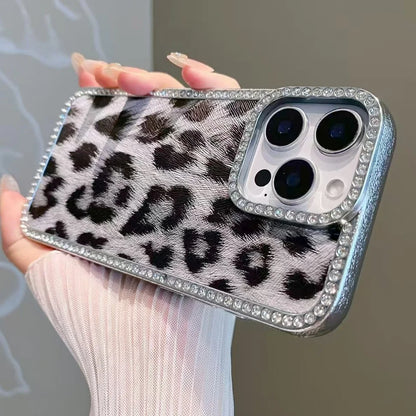 Leopard Print Diamond Phone Case