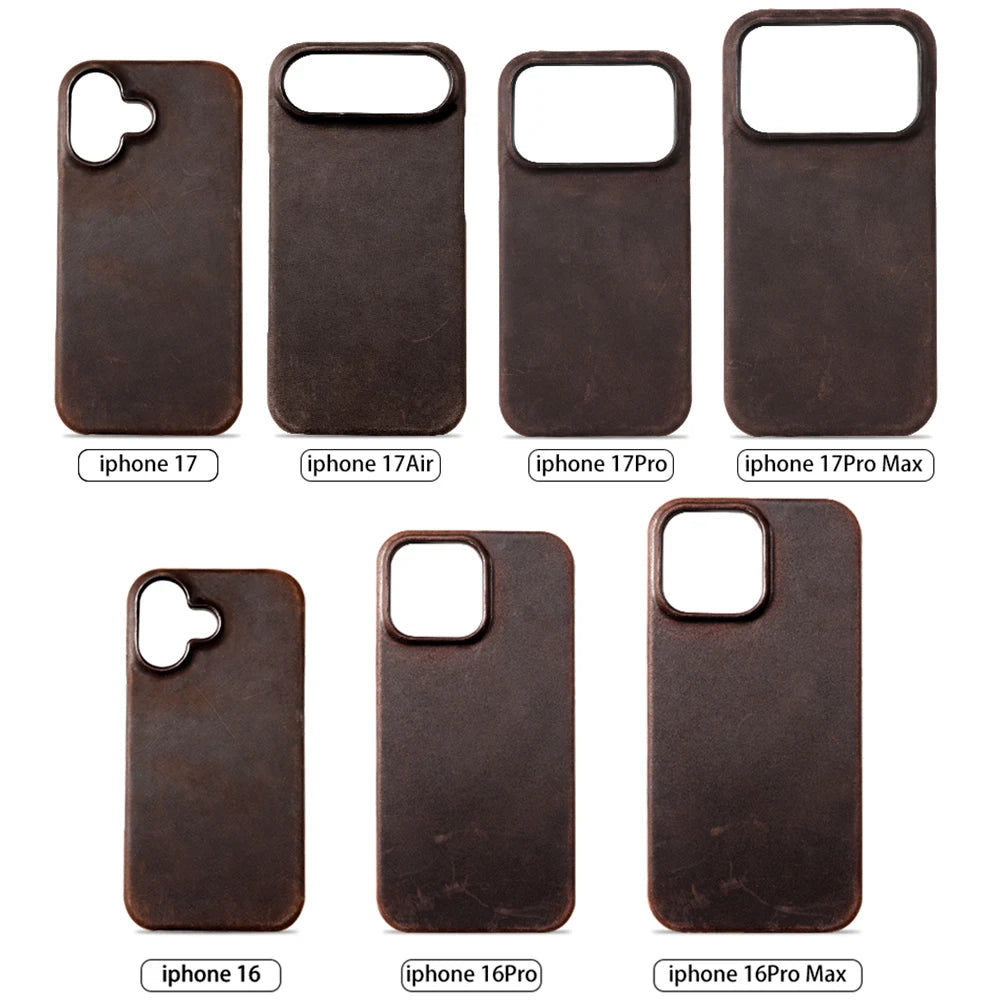 Genuine Leather Magnetic Case for iPhone