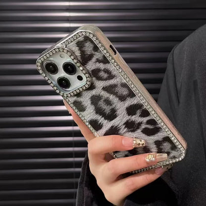 Leopard Print Diamond Phone Case