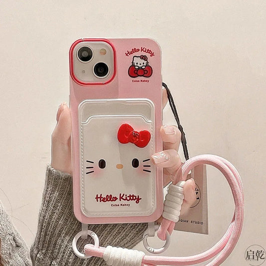 Hello Kitty Bowknot Card Holder Phone Case