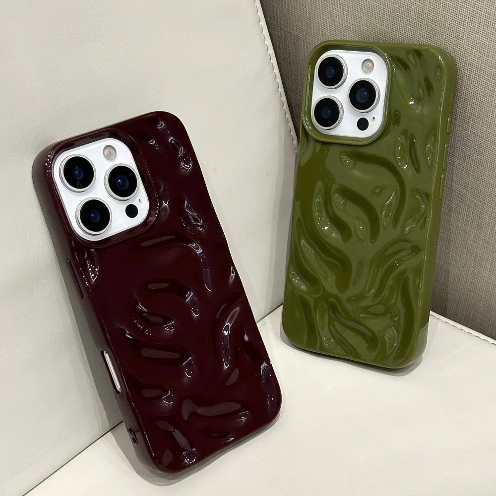 Electroplated 3D Wave Glossy Phone Case