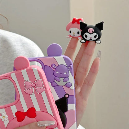 3D Cartoon Sanrio & Stitch Phone Case