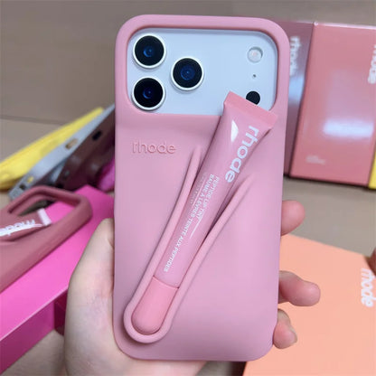 Rhode Phone Case Lip case Minimalist Solid Color Rhode Soft Silicone Phone Case