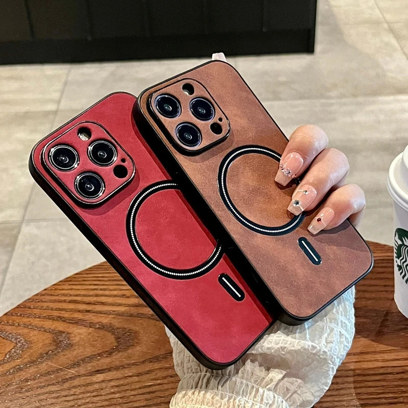 Magsafe Leather Magnetic Phone Case