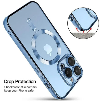 Clear Plating Magnetic Lens Protection Case iPhone