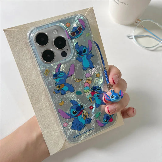 Sparkle Stitch Bell Phone Case with Pendant