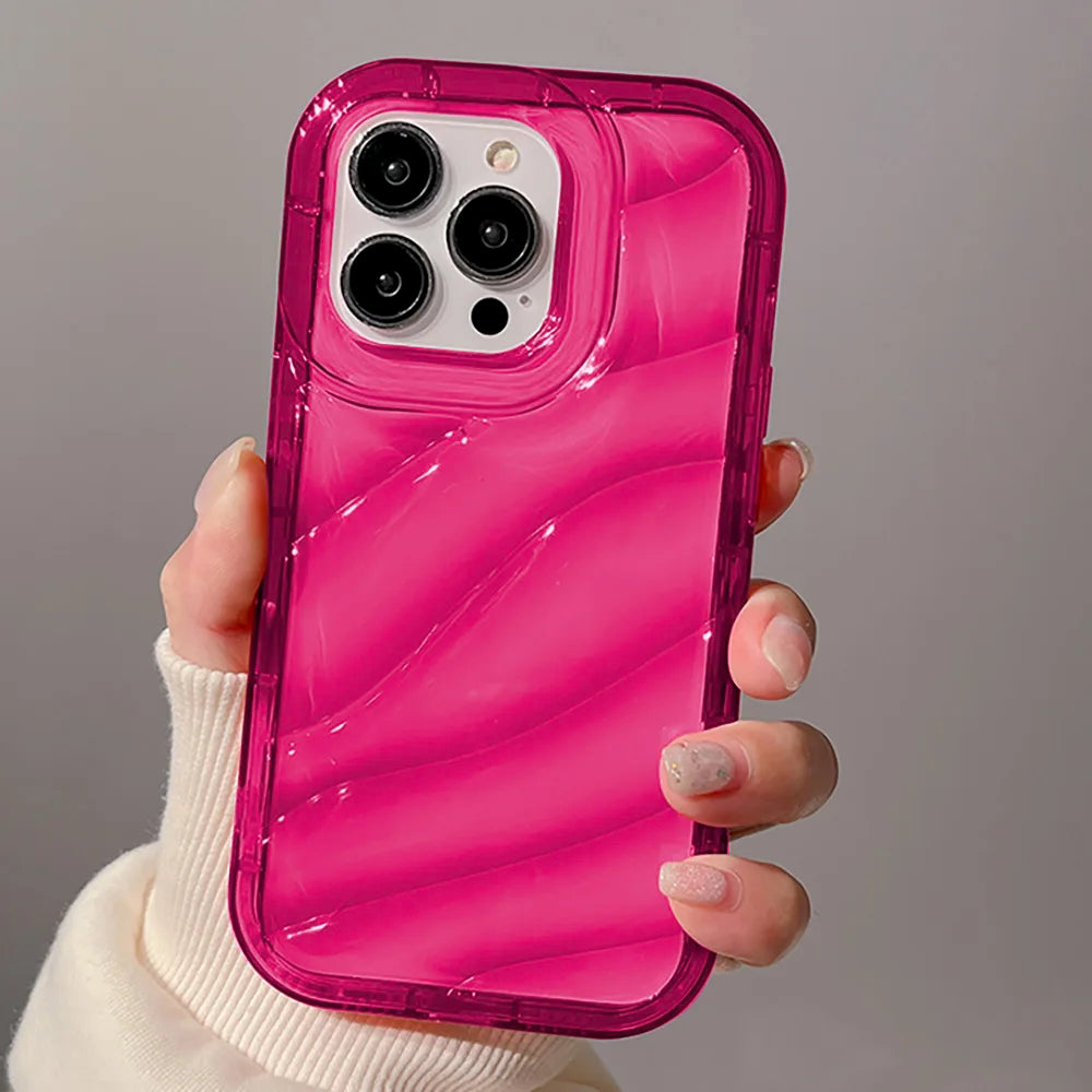 Transparent Wavy Texture Silicone Phone Case