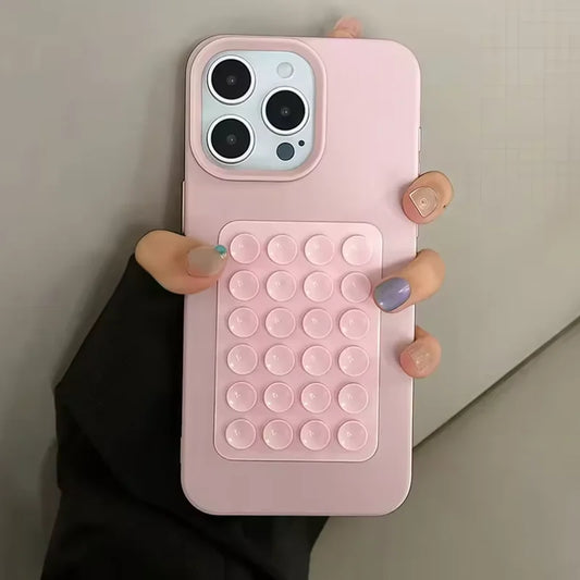 Suction Cup Stand Litchi Pattern Phone Case