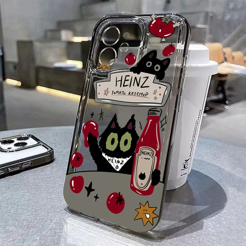 Black Cat Transparent Phone Case