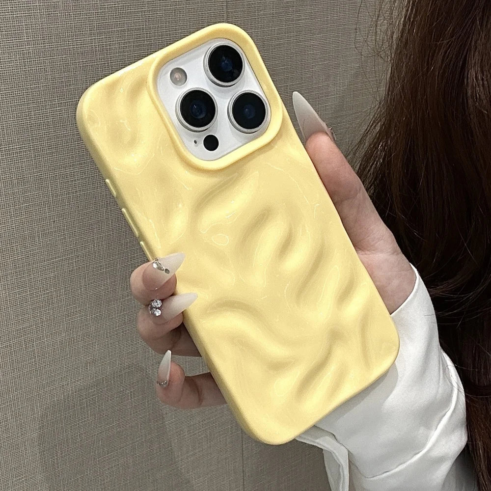 Electroplated 3D Wave Glossy Phone Case