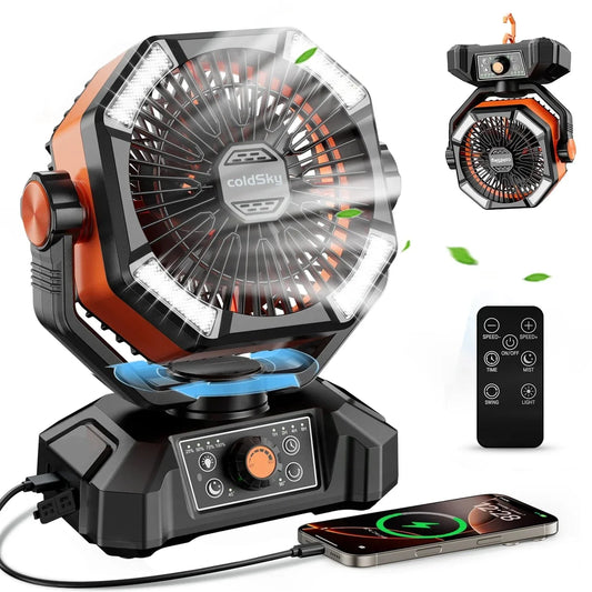 ColdSky™ 20000mAh PowerFan — Stay Cool & Bright Anywhere, Anytime!