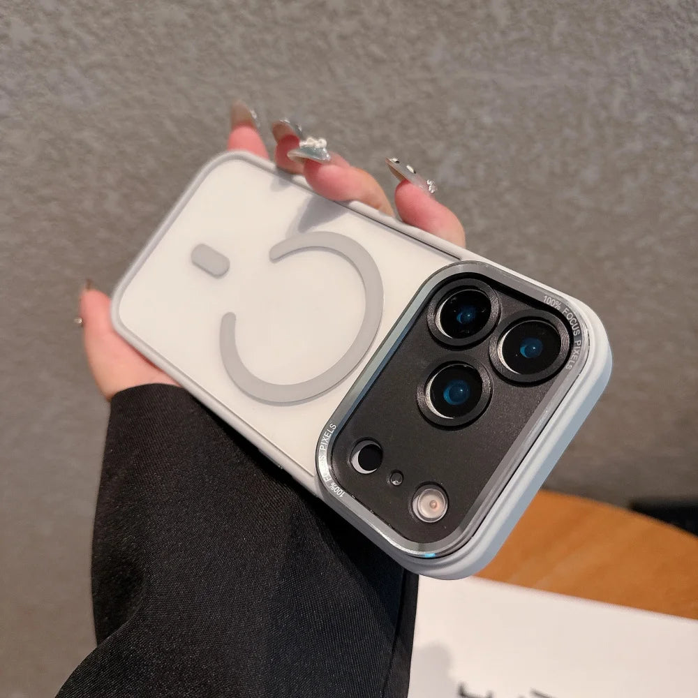 Transparent Magnetic Plating Camera Protection Case iPhone