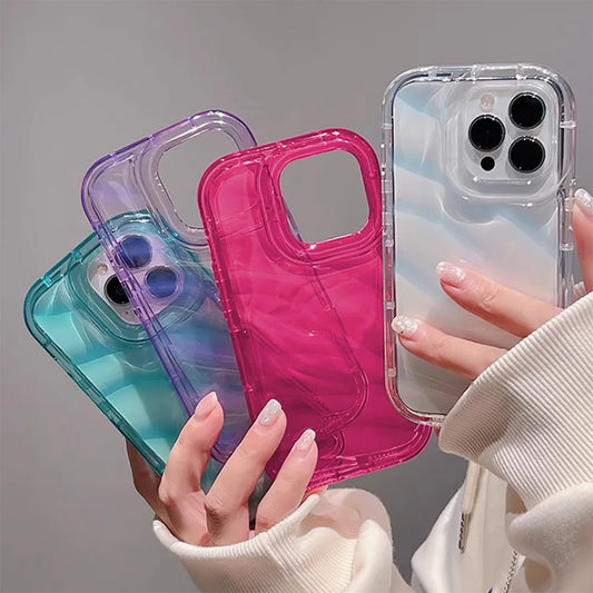 Transparent Wavy Texture Silicone Phone Case