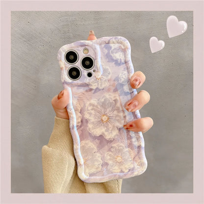 Laser Floral Glitter Silicone Phone Case